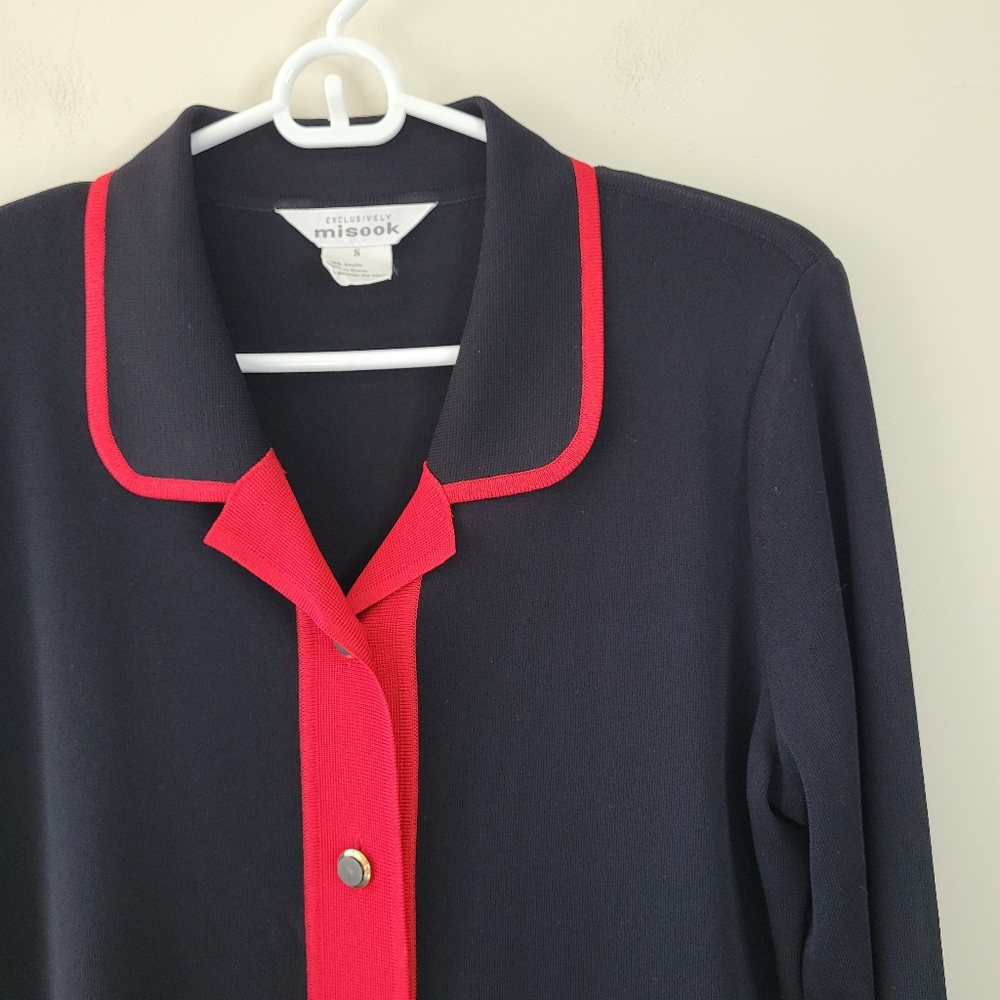 Misook Cotrast Trim Button Front Top Cardigan Jac… - image 2